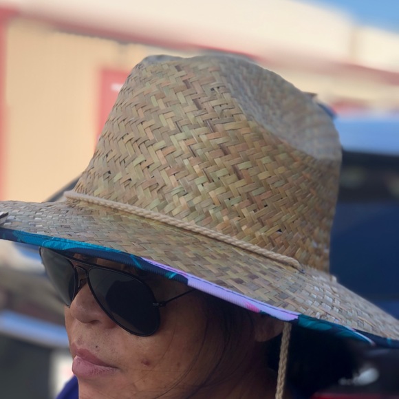 24/7 Life NWT’s Women's Tropical Print Straw Beach Hat Size One (new with Tags) - Picture 4 of 14